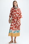 Diwali print twill straight-fit shirt dress
