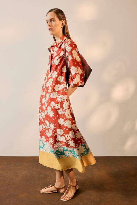 DIWALI PRINT TWILL STRAIGHT-FIT SHIRT DRESS
