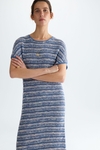 Striped knit A-line midi dress