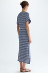 Striped knit A-line midi dress