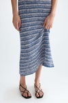 Striped knit A-line midi dress
