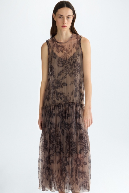 CRINKLE ORGANZA MIDI DRESS