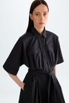 Poplin A-line shirt dress