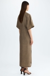 Linen straight-fit midi dress