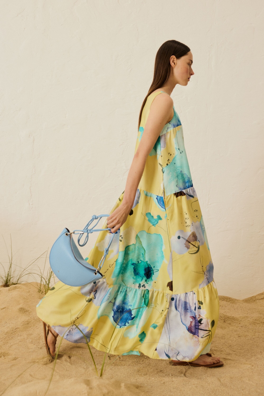 VESTIDO MIDI EVASÉ TWILL ESTAMPADO