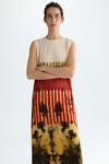 Print crepé midi dress
