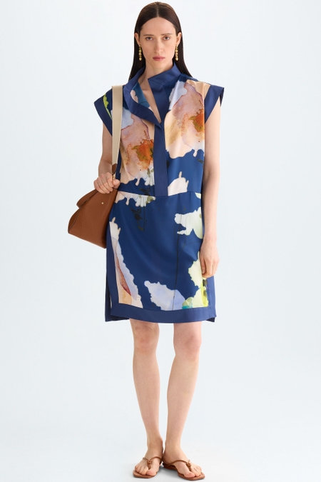 PRINT TWILL SACK DRESS