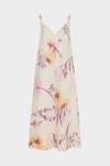 Print linen straight-fit midi dress