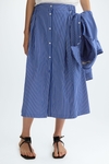 Striped poplin two-piece shirt dress