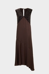 Velvet satin midi dress