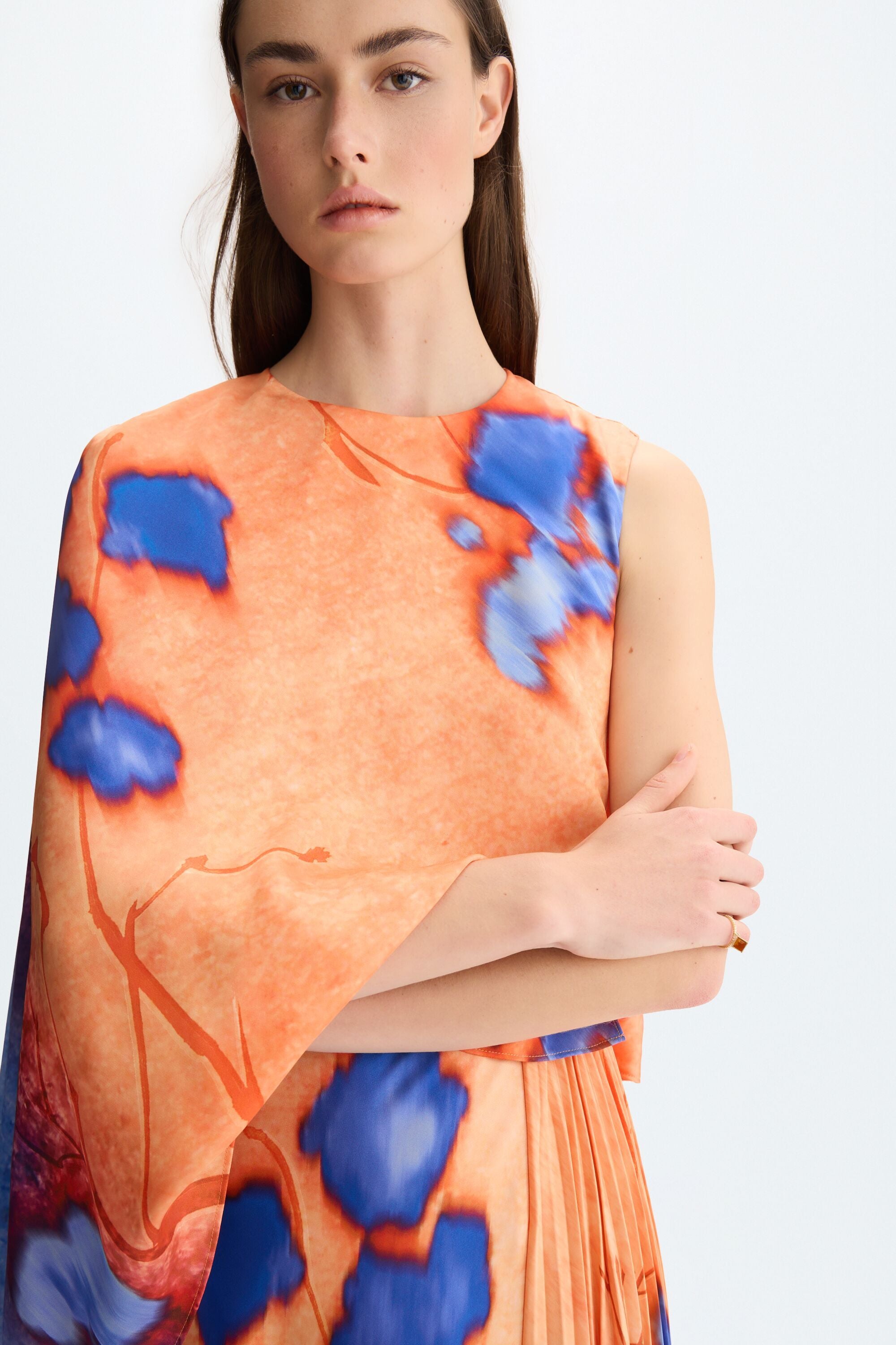 orange and blue tie dye dress Knit Tie Dye Dress by Zara