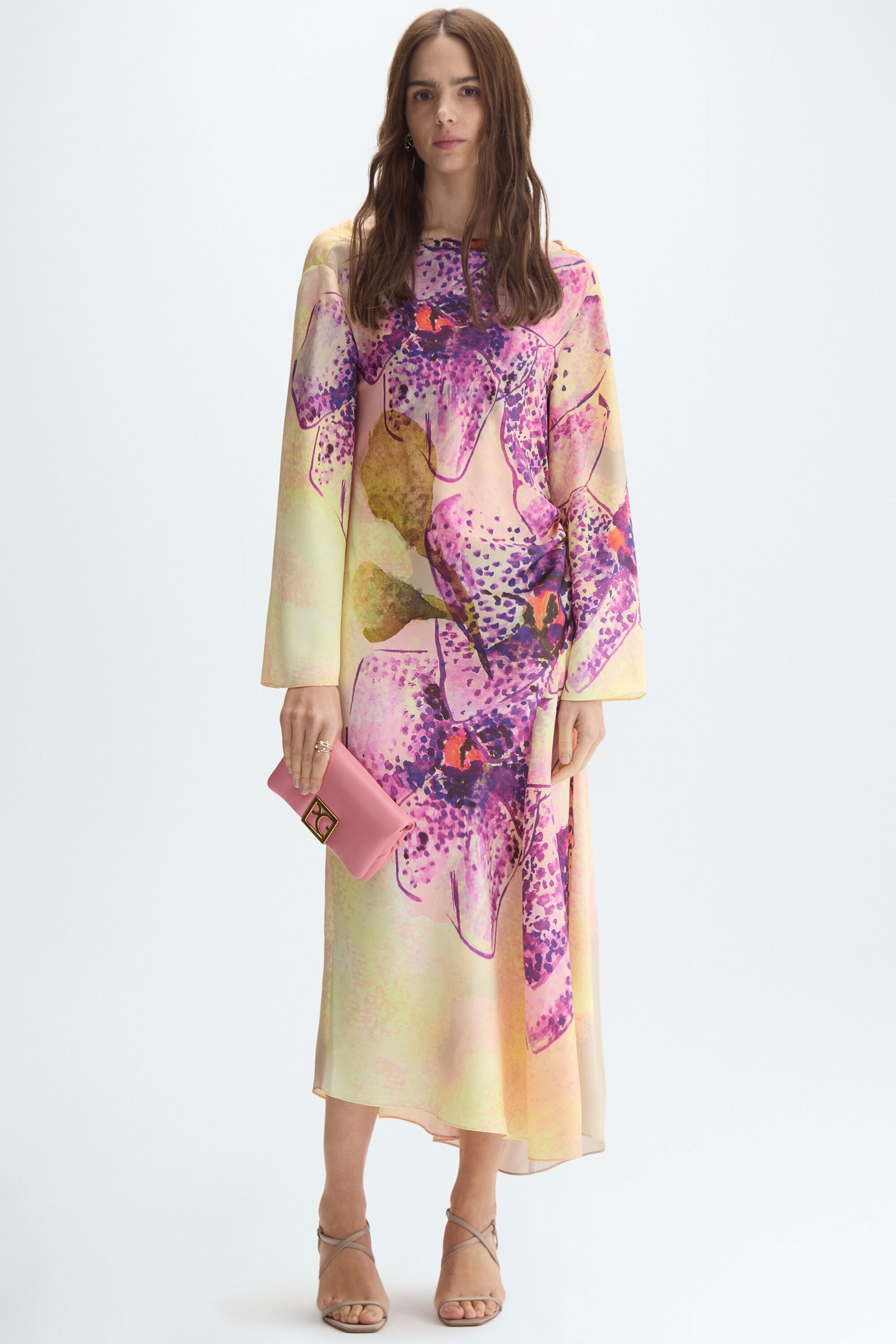 twill midi dress House Of CB Raisa Lace-Back Twill Midi Dress