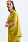 Draped double satin cocoon-fit dress