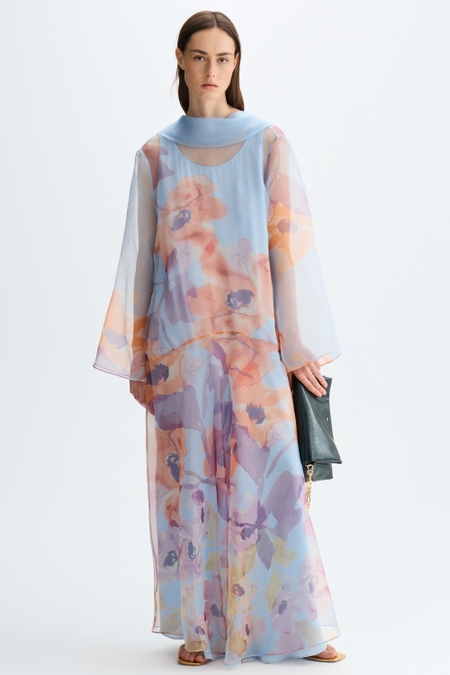 PRINT SILK ORGANZA A-LINE DRESS
