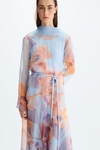 Print silk organza A-line dress