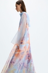 Print silk organza A-line dress