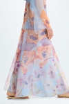 Print silk organza A-line dress