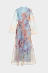 Print silk organza A-line dress