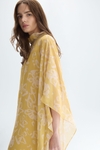 Print silk kaftan long dress