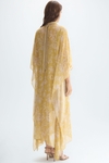 Print silk kaftan long dress