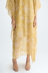 Print silk kaftan long dress