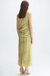 Draped jacquard midi dress