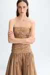 Draped taffeta fitted dress