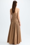 Draped taffeta fitted dress