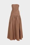Draped taffeta fitted dress