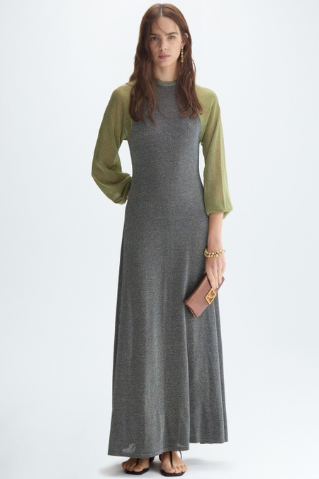 OPEN BACK LUREX LONG DRESS