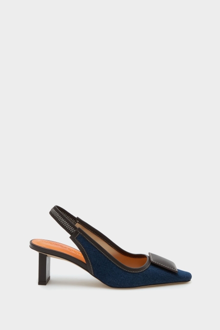DOMINO DENIM 65 SLINGBACK PUMPS