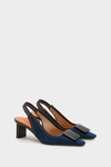Domino denim 65 slingback pumps