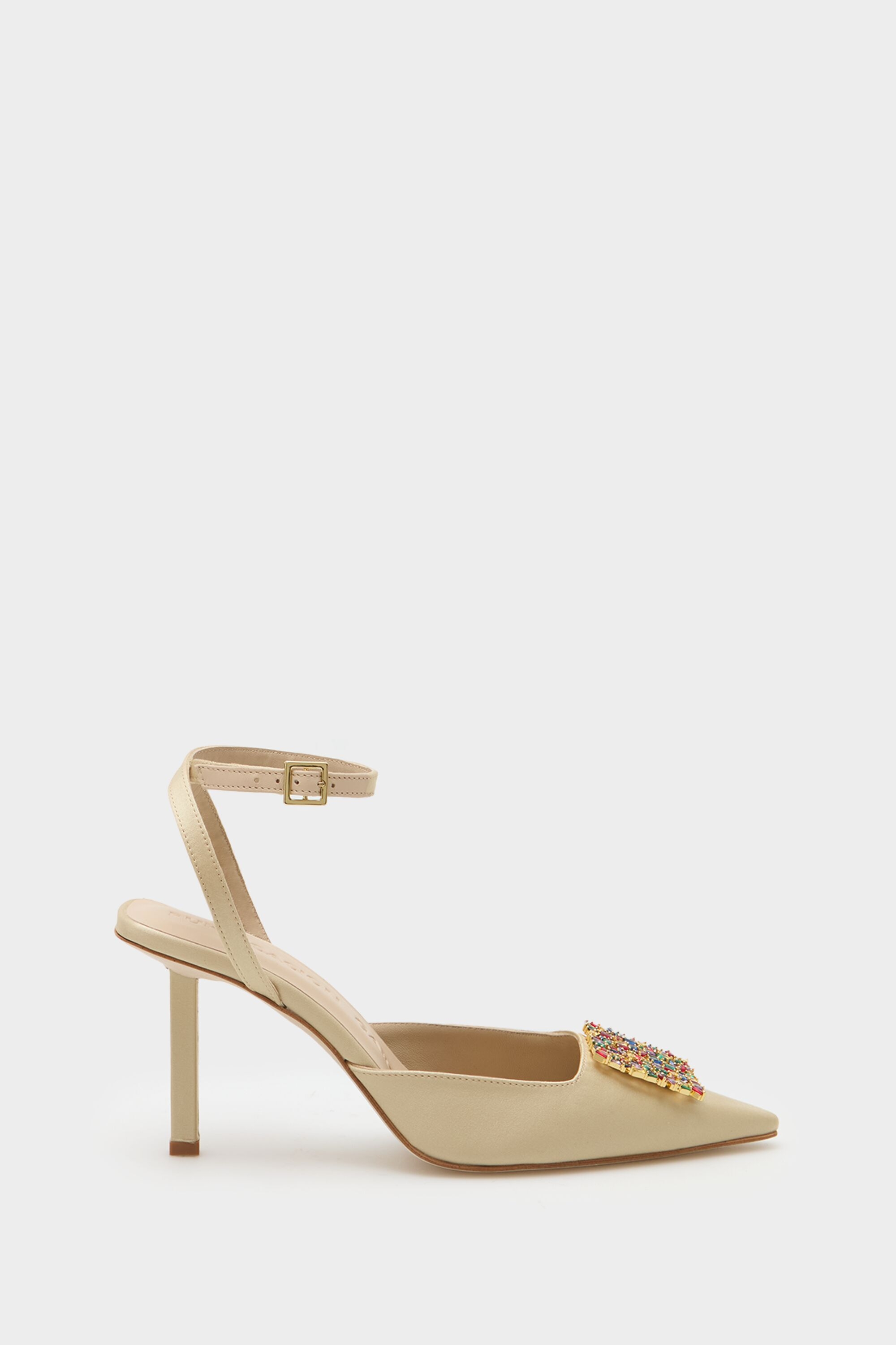 Rectangles satin 80 slingback pumps