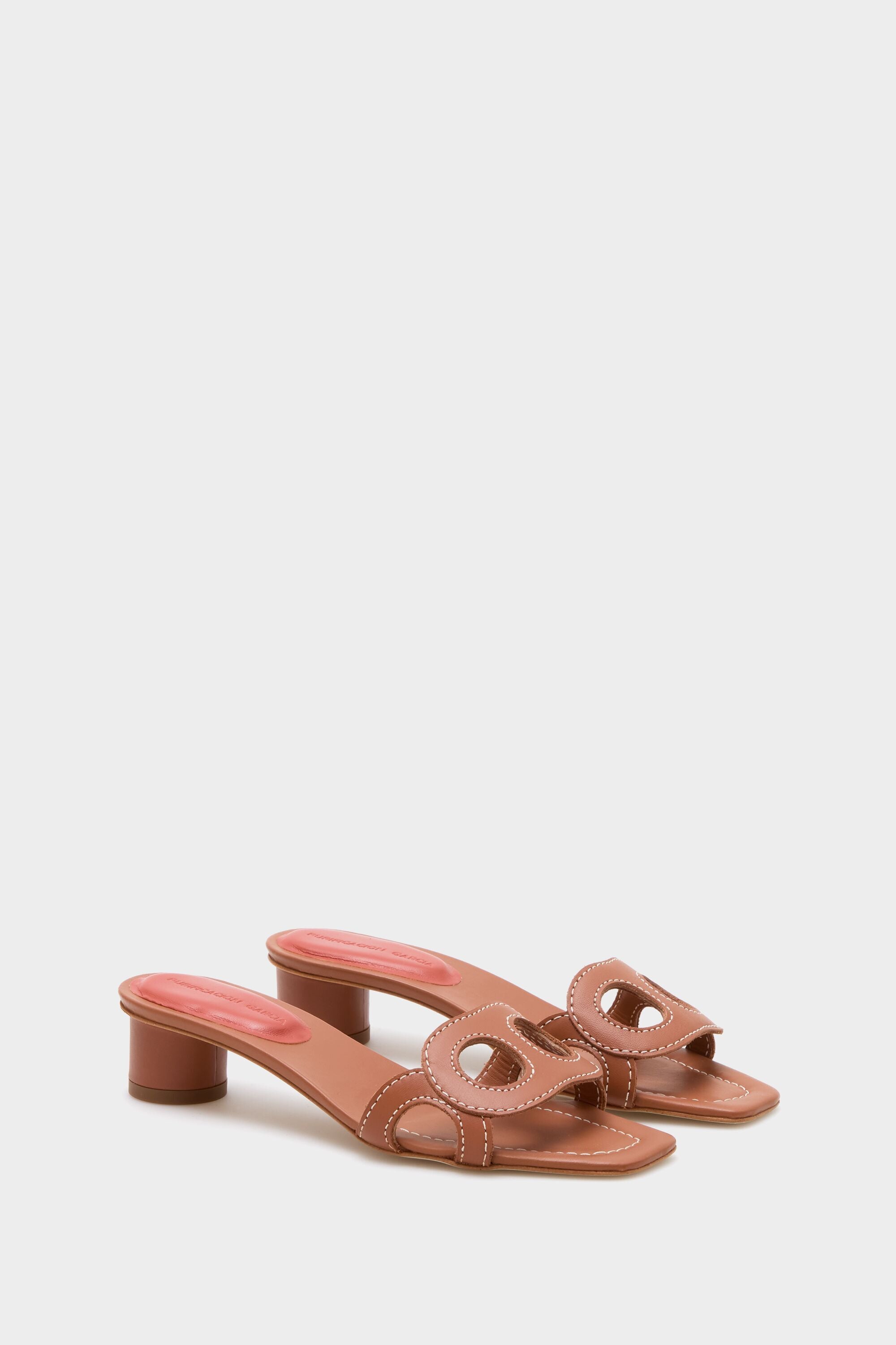 Ocho leather 45 sandals brown - Purificacion Garcia United States