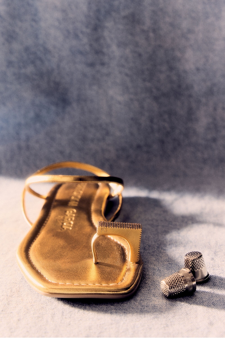 SANDALIA PLANA PIEL RECTANGLES