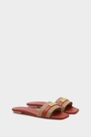 La Gran Manzana leather raffia flat sandals
