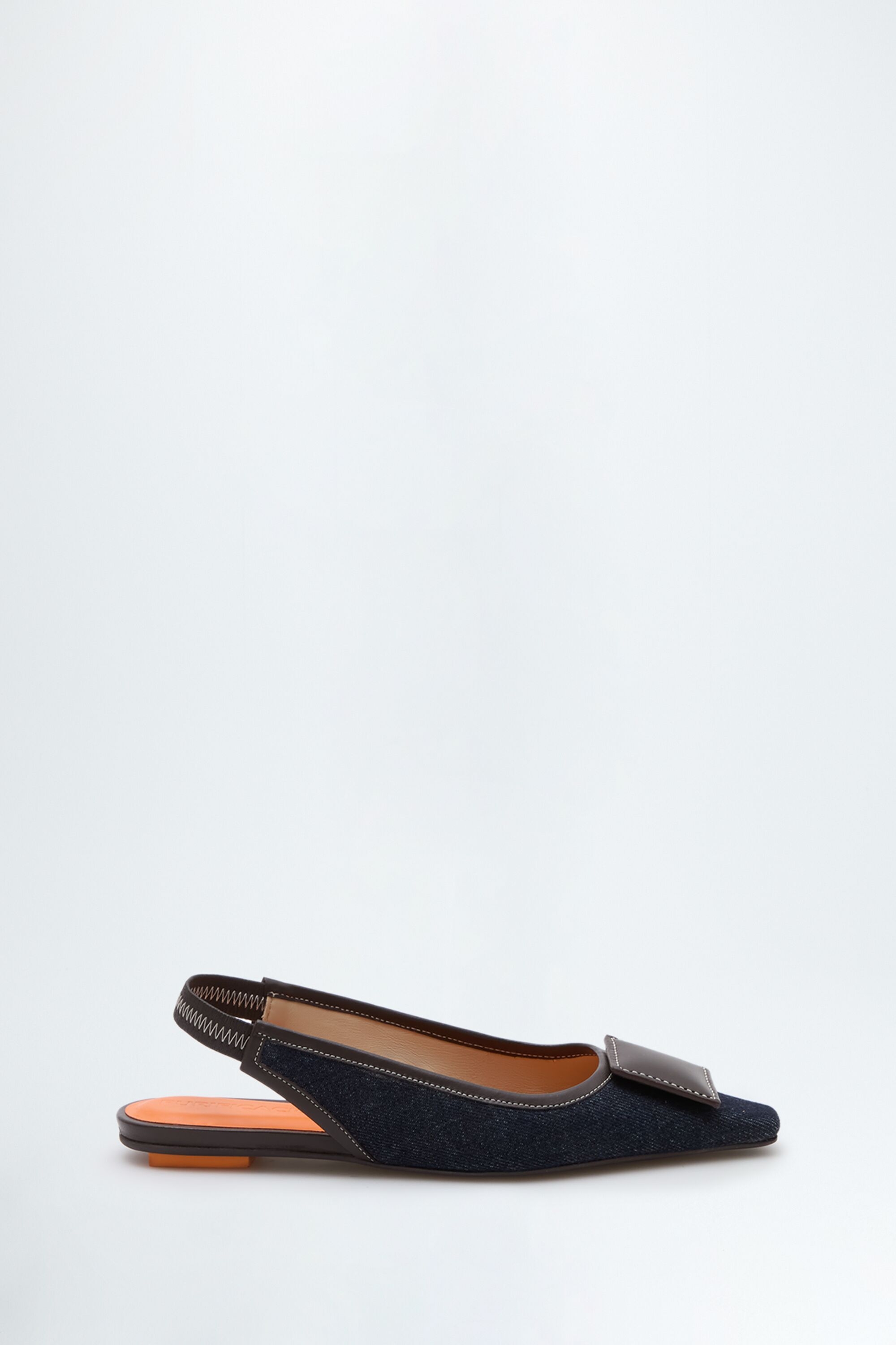 Domino leather slingback flats
