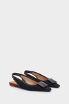 Domino leather slingback flats