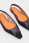 Domino leather slingback flats