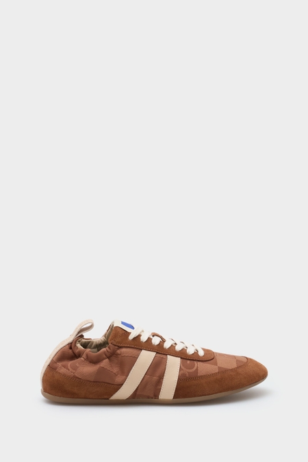 CUBO PG LEATHER CANVAS RUCHED SNEAKERS