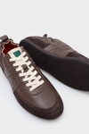 Leather canvas ruched sneakers