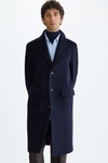 Abrigo regular fit de paño mezcla lana y cashmere