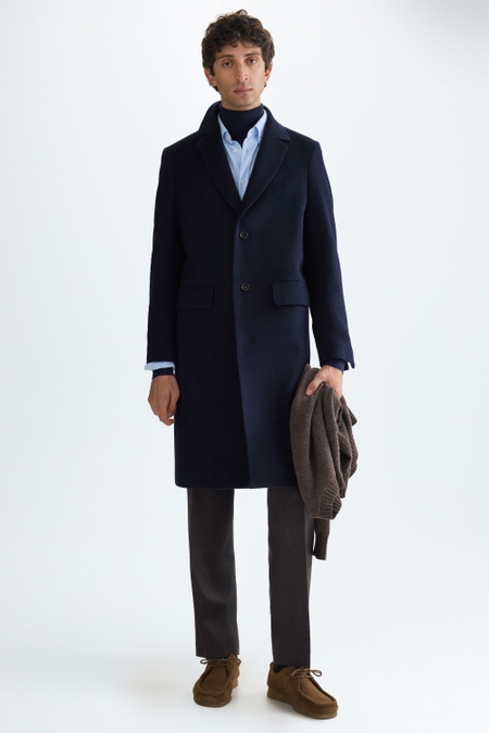ABRIGO REGULAR FIT DE PAÑO MEZCLA LANA Y CASHMERE