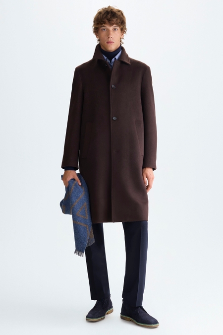 REGULAR FIT WOOL AND CASHMERE COAT