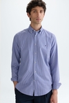 Micro-check twill shirt