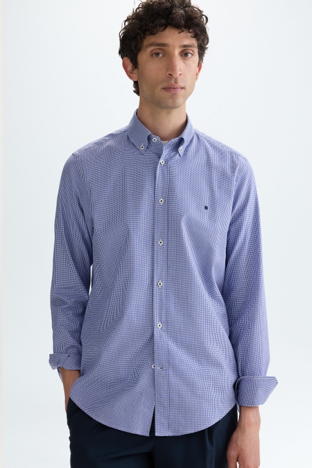 MICRO-CHECK TWILL SHIRT