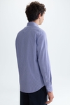 Micro-check twill shirt