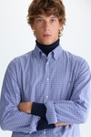 Gingham textured check shirt