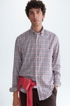 Gingham check twill shirt