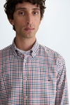 Gingham check twill shirt